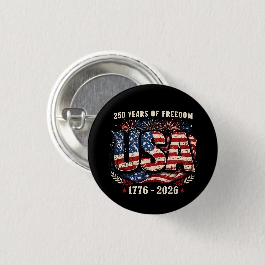 USA独立250周年 | 1776–2026 パトリオット 缶バッジ (正面&裏面)