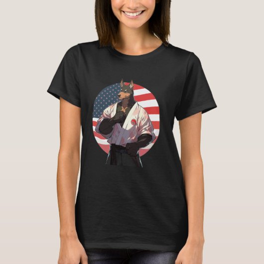USA空手犬は空手拳法空手マルティを知っている Tシャツ (正面)