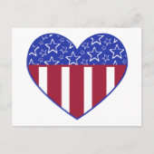 USA赤と青のハートはがき ポストカード (正面)