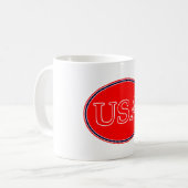 USA赤白と青3 THE MUSEUM Zazzle Gives コーヒーマグカップ (正面左)