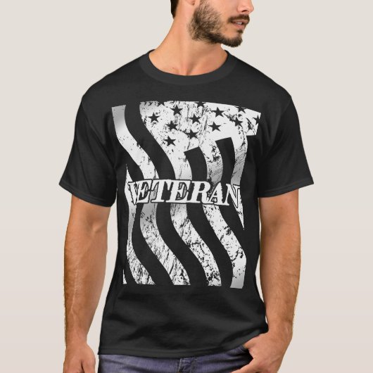 USA退役軍人 - 白いヴィンテージ Tシャツ (正面)