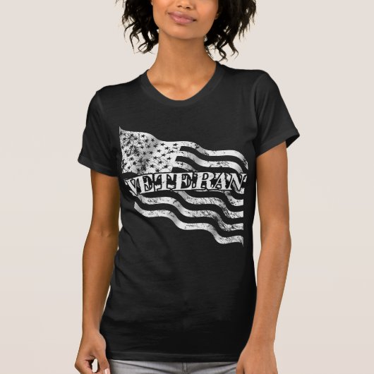 USA退役軍人 - 白いヴィンテージ Tシャツ (正面)