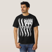USA退役軍人 – 白ヴィンテージ垂直 Tシャツ (正面フル)