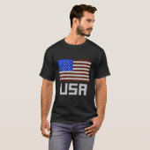 Usa醜いセータースタイル地理フラッグ Tシャツ (正面フル)
