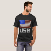 Usa醜いセータースタイル地理フラッグ Tシャツ (正面フル)