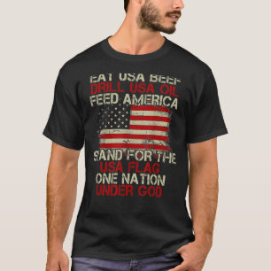 Usa食べ Beef Drill Usaアメリカ油は食べ物を与え次のスタンド Tシャツ