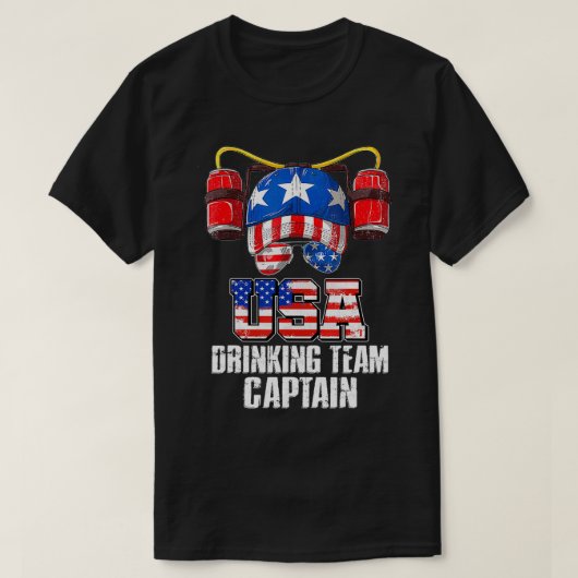USA飲みチームビールパーティー7月4日サンgl Tシャツ (デザイン正面)