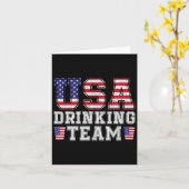 USA飲み会チーム 面白いビール好き 7月4日 カード (黄色い花)