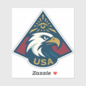 USA鷲ピラミッドエンブレム — プロビデンスの目 シール (シート)