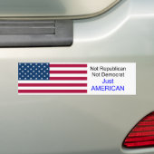 usa1、共和党のアメリカない民主党員、ちょうど バンパーステッカー (車上)