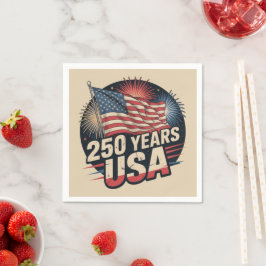 USA250周年 アメリカ国旗 ヴィンテージカラー スタンダードカクテルナプキン