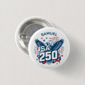 USA250 スケッチ フライングイーグル 花火 名入れ 缶バッジ (正面&裏面)