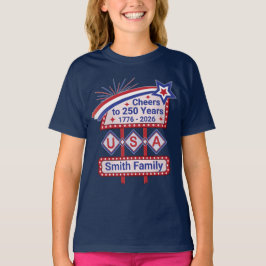 USA250 パトリオティック レトロ マーキー 名入れ Tシャツ