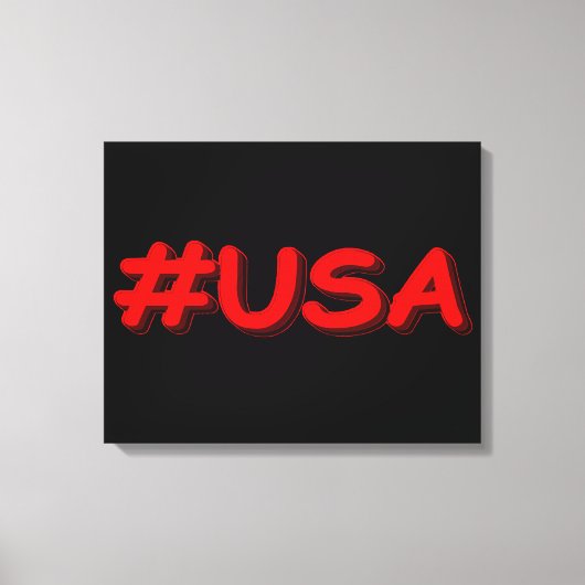 「#USA」かわいいデザイン。買ポスター キャンバスプリント (正面)