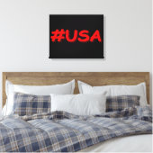 「#USA」かわいいデザイン。買ポスター キャンバスプリント (インサイチュ (寝室))
