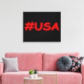 「#USA」かわいいデザイン。買ポスター キャンバスプリント (インサイチュ (リビング))