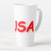 「#USA」かわいいデザイン。買今 カフェラテマグ (右アングル)