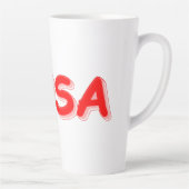 「#USA」かわいいデザイン。買今 カフェラテマグ (右)