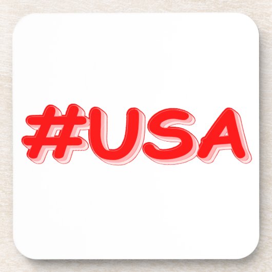 「#USA」かわいいデザイン。買今 コースター (正面)