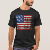USA アメリカ国旗 シールド 愛国 Tシャツ (正面)