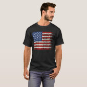 USA アメリカ国旗 シールド 愛国 Tシャツ (正面フル)