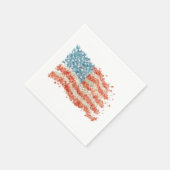 USA アメリカ国旗 フラワー スタンダードカクテルナプキン (角)