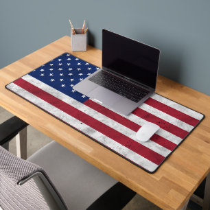 USA アメリカ 国旗 ヴィンテージ 赤 白 青 愛国 デスクマット