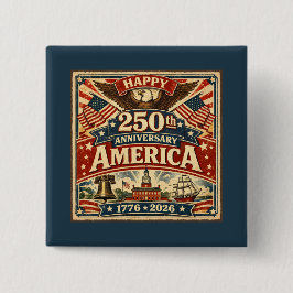 USA アメリカ 250周年記念 ヴィンテージ パトリオティック 缶バッジ