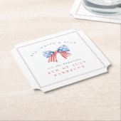 USA エレガント Bow - 7月4日BBQ ペーパーコースター (アングル)