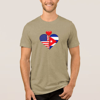 USA キューバ ハート フラッグ スペイン語 ヒスパニック文化 トライブレンドTシャツ