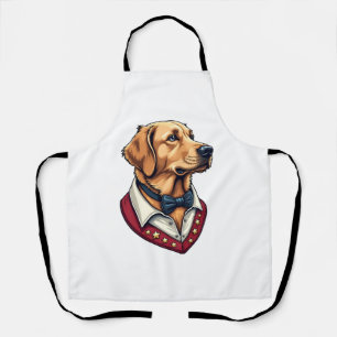 USA ゴールデンレトリバー ヴィンテージ 愛国 ドッグTシャツ エプロン