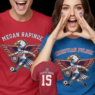 USA サッカー鷲国家代表愛国グラフィック Tシャツ