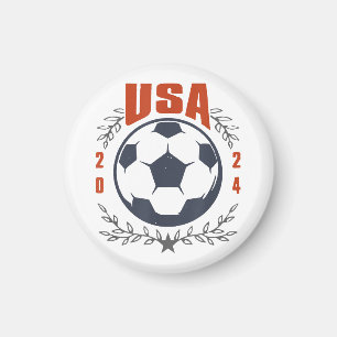 USA サッカー 2024 スターと月桂樹のリース ヴィンテージ マグネット