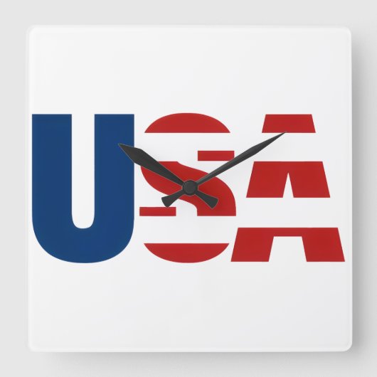 USA. スクエア壁時計 (正面)