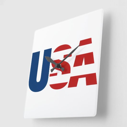 USA. スクエア壁時計 (傾斜)