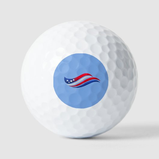 USA スターズ&ストライプス ウェーブスロー枕 | 赤 白 ゴルフボール (正面)