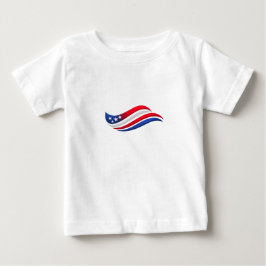 USA スターズ&ストライプス ウェーブスロー枕 | 赤 白 ベビーTシャツ