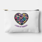 USA ドリームランドの花の刺繍アート アクセサリーポーチ (正面)