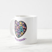 USA ドリームランドの花の3D刺繍アート コーヒーマグカップ (正面左)