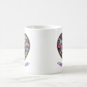 USA ドリームランドの花の3D刺繍アート コーヒーマグカップ (中央)