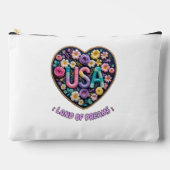 USA ドリームランドの花柄刺繍アート アクセサリーポーチ (正面)