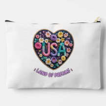 USA ドリームランドの花柄刺繍アート