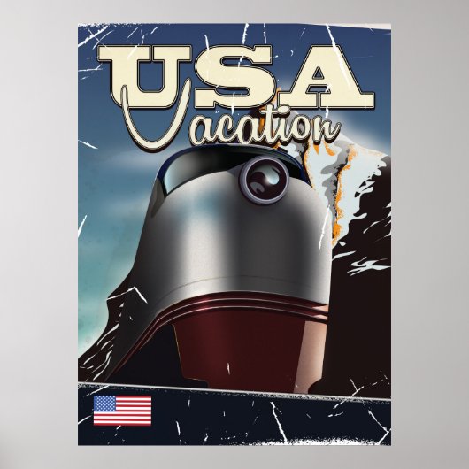 USA バケーショントレイン ビンテージ ソビエト トレインポスター ポスター (正面)
