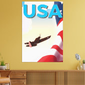 USA ビンテージ 第二次世界大戦 ポスター キャンバスプリント (インサイチュ (リビング))
