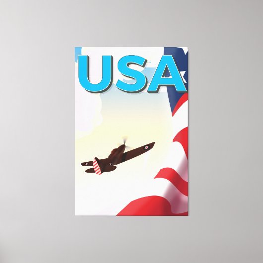 USA ビンテージ 第二次世界大戦 ポスター キャンバスプリント (正面)