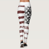USA フラグ くすんだデザイン レギンス (裏面)