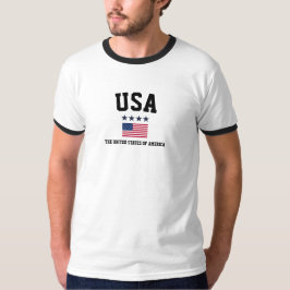 USA フラグ ミニマリスト 愛国 レトロ スターズ ファンギア Tシャツ