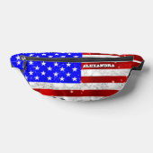 USA フラグ - 名前入り ファニーパック (レイダウン)