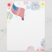 USA フラッグと花火のフライヤー チラシ (裏面)