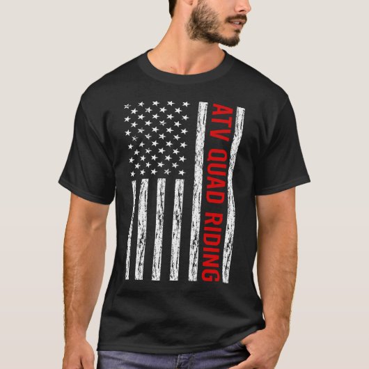 USA フラッグ ATV クアッドバイク Tシャツ (正面)